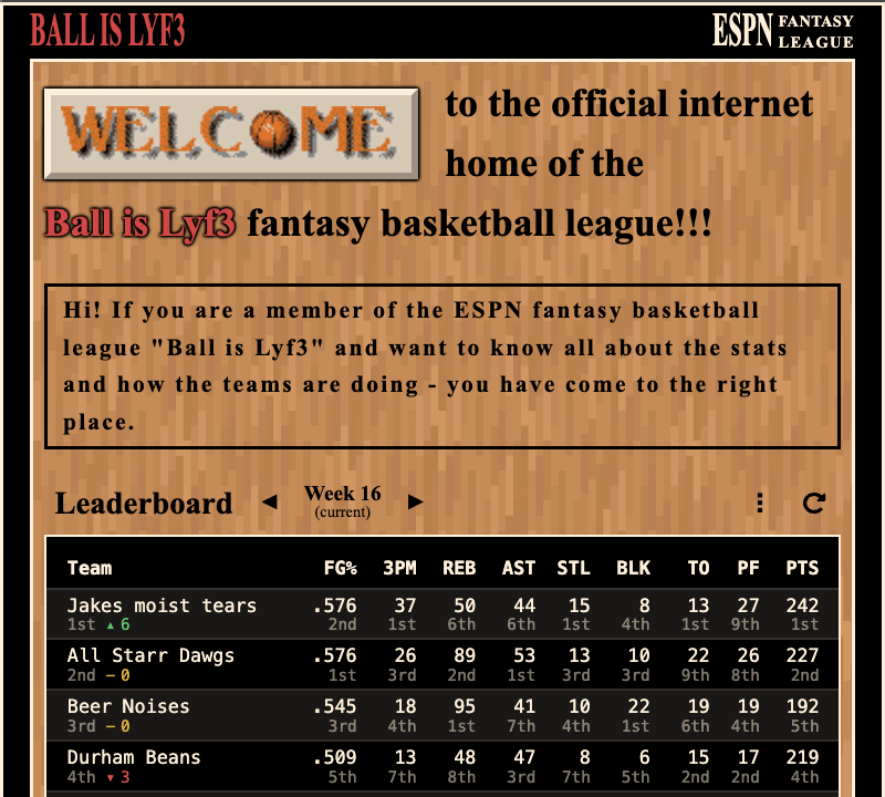 a screenshot of the home page of ballislyf3.net